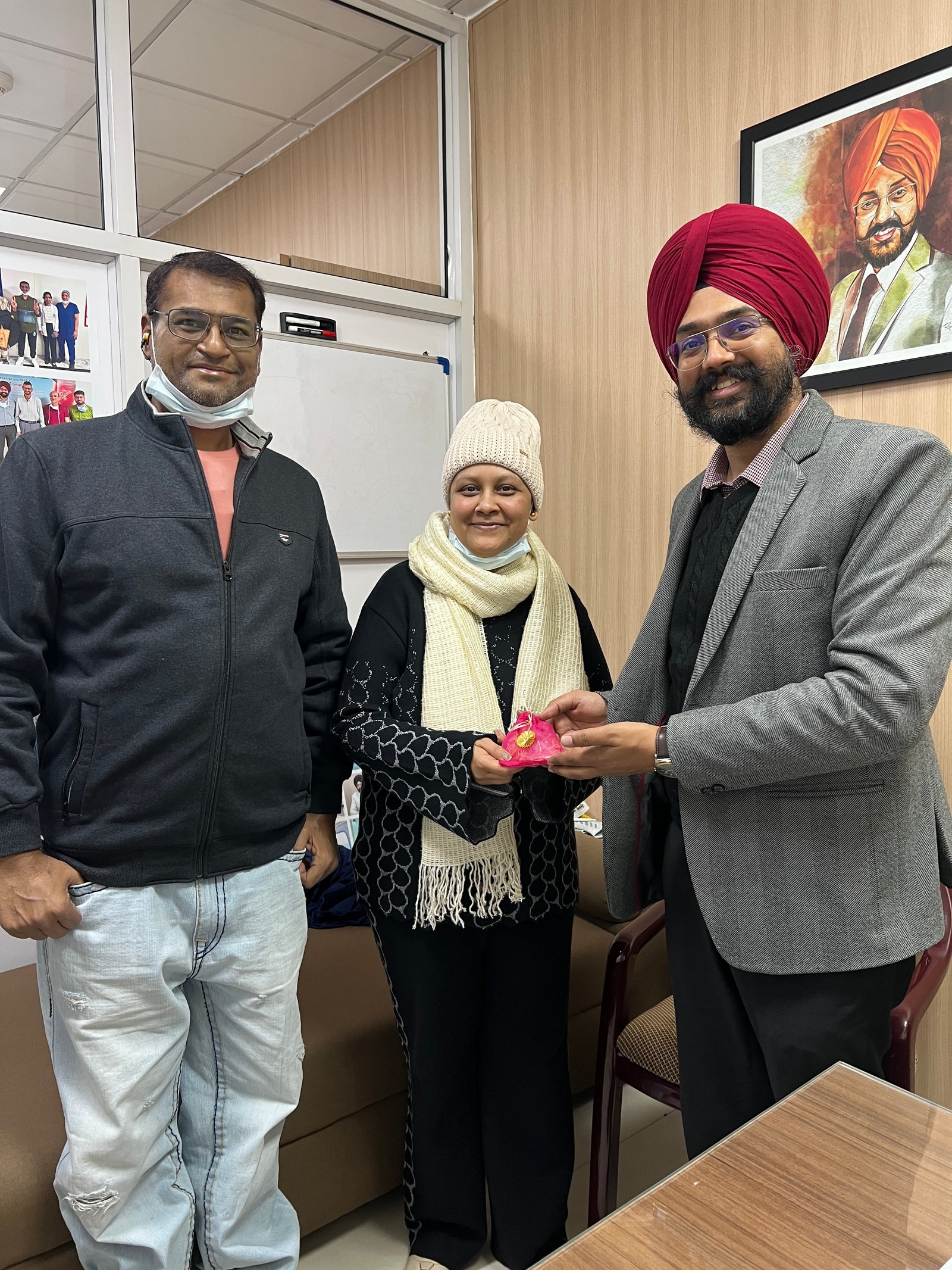Mr Amit, Mrs Neha and Dr Sahota (a token of gratitude) 